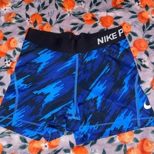 blue abstract nike pro spandex size small